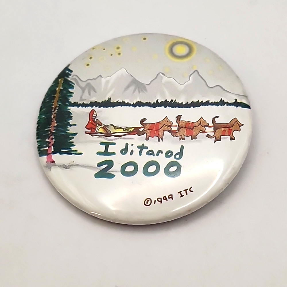 Vintage 2000 Alaska Iditarod Pinback Button Pin 2.25"